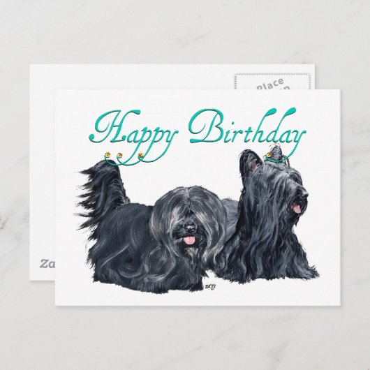 Skye Terrier Birthday-kaarten Briefkaart (Voorkant / Achterkant)