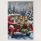 Skye Terrier Christmas Red Truck Holiday Legpuzzel (Verticaal)
