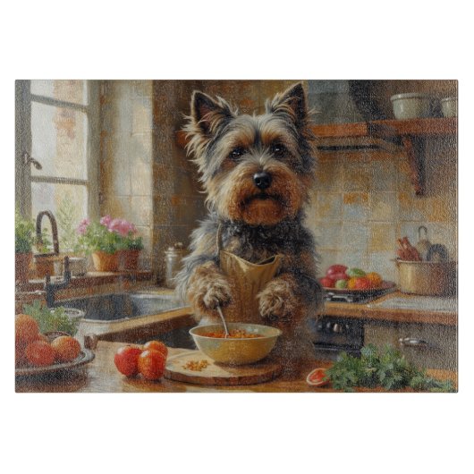 Skye Terrier Cooking in Kitchen Snijplank (Voorkant)