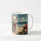 Skye Terrier Dog Christmas Beach Koffiemok (Voorkant rechts)
