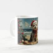 Skye Terrier Dog Christmas Beach Koffiemok (Voorkant links)
