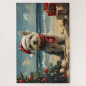 Skye Terrier Dog Christmas Beach Legpuzzel (Verticaal)