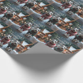 Skye Terrier Dogs Christmas Snow Holiday  Cadeaupapier (Hoek)