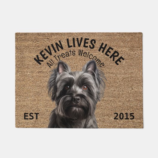 Skye Terrier gepersonaliseerde huisdier Deurmat (Voorkant)