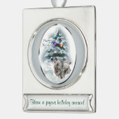 Skye Terrier Gepersonaliseerde Kerstmis Verzilverd Banner Ornament (Links)