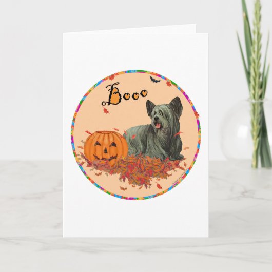 Skye Terrier Halloween Kaart (Voorkant)