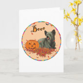 Skye Terrier Halloween Kaart (Gele Bloem)