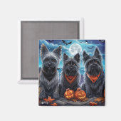 Skye Terrier Halloween Spelterig  Magneet (Voorkant / Achterkant)