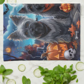 Skye Terrier Halloween Spelterig  Theedoek (Gevouwen)