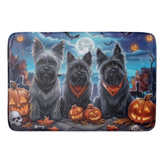 Skye Terrier Halloween Spoken  Badmat (Voorkant)