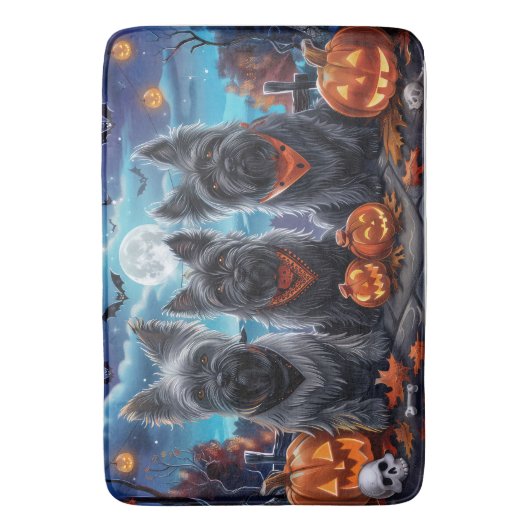 Skye Terrier Halloween Spoken  Badmat (Voorkant Verticaal)