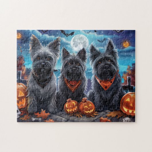 Skye Terrier Halloween Spoken  Legpuzzel (Horizontaal)