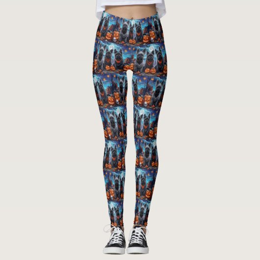 Skye Terrier Halloween Spokengeest Leggings (Voorkant)