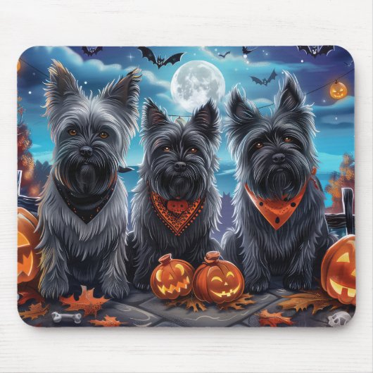 Skye Terrier Halloween Spokengeest Muismat (Voorkant)