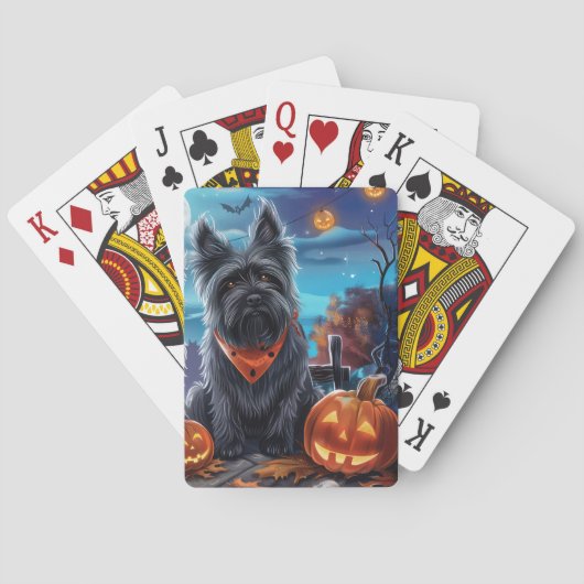 Skye Terrier Halloween Spokengeest Pokerkaarten (Achterkant)