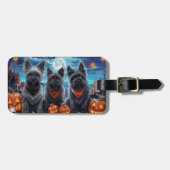 Skye Terrier Halloween Spooky Bagagelabel (Voorkant horizontaal)