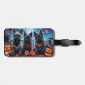 Skye Terrier Halloween Spooky Bagagelabel (Achterkant horizontaal)