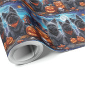 Skye Terrier Halloween Spooky Cadeaupapier (Rol Hoek)