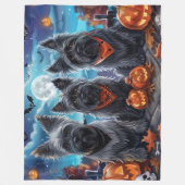 Skye Terrier Halloween Spooky Fleece Deken (Voorkant)