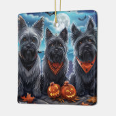 Skye Terrier Halloween Spooky Keramisch Ornament (Links)