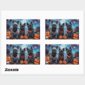 Skye Terrier Halloween Spooky Rechthoekige Sticker (Vel)