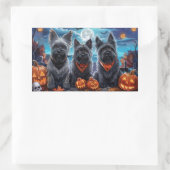 Skye Terrier Halloween Spooky Rechthoekige Sticker (Tas)