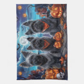 Skye Terrier Halloween Spooky Theedoek (Verticaal)