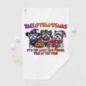 Skye Terrier Halloween Thanksgiving Christmas Clas Golfhanddoek
