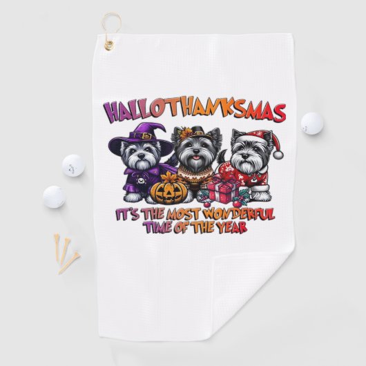 Skye Terrier Halloween Thanksgiving Christmas Clas Golfhanddoek (Insitu)