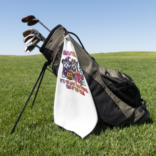 Skye Terrier Halloween Thanksgiving Christmas Clas Golfhanddoek (Groen)