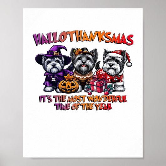 Skye Terrier Halloween Thanksgiving Christmas Clas Poster (Voorkant)