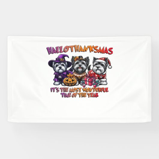 Skye Terrier Halloween Thanksgiving Christmas Clas Spandoek (Horizontaal)