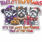 Skye Terrier Halloween Thanksgiving Christmas Clas Sticker (Voorkant)