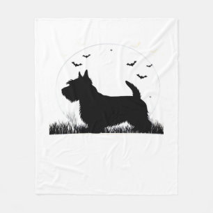 Skye Terrier-hond � Halloween Maan Silhouet Klasse Fleece Deken