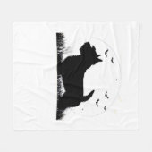 Skye Terrier-hond � Halloween Maan Silhouet Klasse Fleece Deken (Voorkant (Horizontaal))