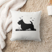 Skye Terrier-hond � Halloween Maan Silhouet Klasse Kussen (Deken)