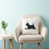 Skye Terrier-hond � Halloween Maan Silhouet Klasse Kussen (Stoel)