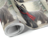 Skye Terrier Hond in Sneeuw Kerstmis Cadeaupapier (Rol Hoek)