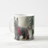 Skye Terrier Hond in Sneeuw Kerstmis Koffiemok (Voorkant links)