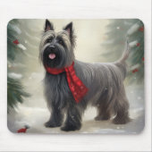 Skye Terrier Hond in Sneeuw Kerstmis Muismat (Voorkant)