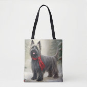Skye Terrier Hond in Sneeuw Kerstmis Tote Bag (Voorkant)