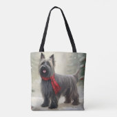 Skye Terrier Hond in Sneeuw Kerstmis Tote Bag (Achterkant)
