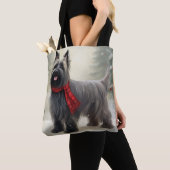 Skye Terrier Hond in Sneeuw Kerstmis Tote Bag (Dichtbij)