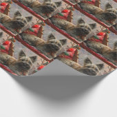 Skye Terrier Hond Kerst Festiviteit Cadeaupapier (Hoek)