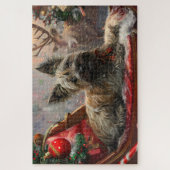 Skye Terrier Hond Kerst Festiviteit Legpuzzel (Verticaal)