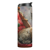 Skye Terrier Hond Kerst Festiviteit Thermosbeker (Gedraaid links)