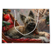 Skye Terrier Hond Kerstfeest Groot Cadeauzakje (Voorkant)