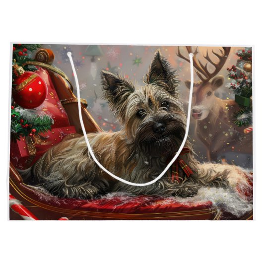 Skye Terrier Hond Kerstfeest Groot Cadeauzakje (Achterkant)