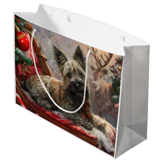 Skye Terrier Hond Kerstfeest Groot Cadeauzakje (Achterkant Gekanteld)