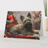 Skye Terrier Hond Kerstfeest Kaart (Voorkant)